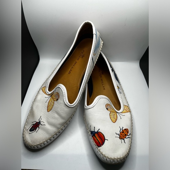 Peter Millar Signature Insetti Venetian Loafers Ivory Drivers Womens Size 9 - Picture 2 of 11